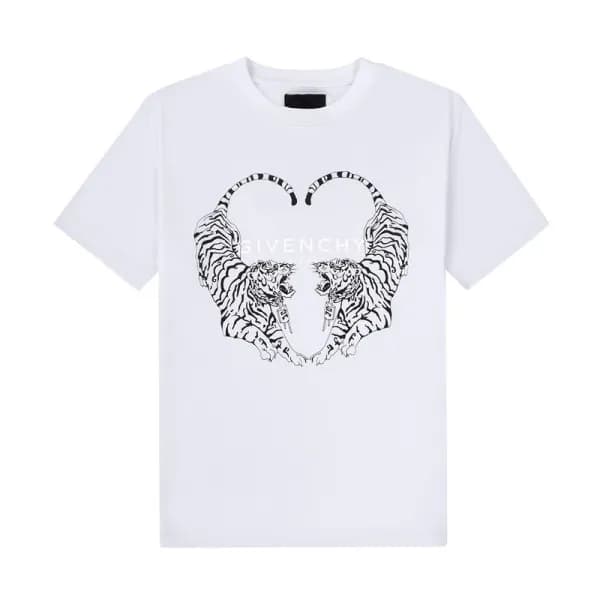 지방시 남자 크루넥 화이트 반팔티 - Unisex White Tshirts - giv060… - 1