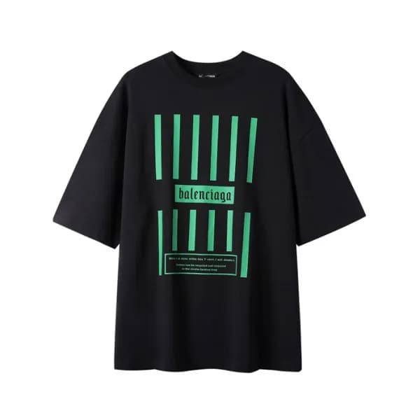 발렌시아가 남성 크루넥 블랙 반팔티 - Mens Black Tshirts - bal0136… - 1