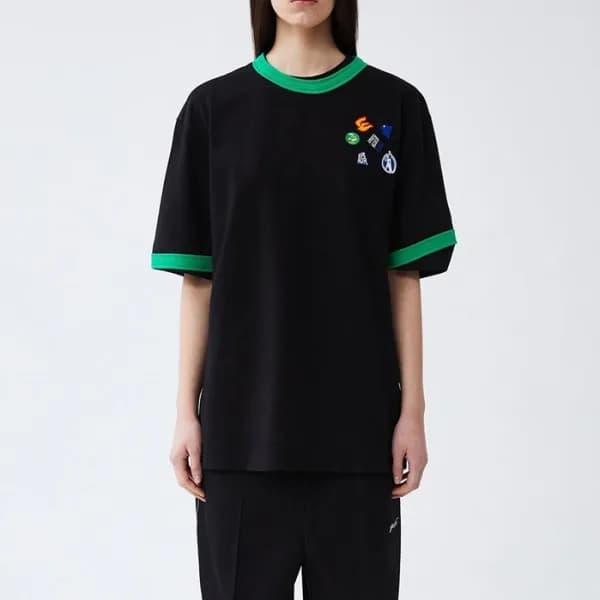 Ader 남/녀 블랙 크루넥 반팔티 - Unisex Black Tshirts - ade01… - 1