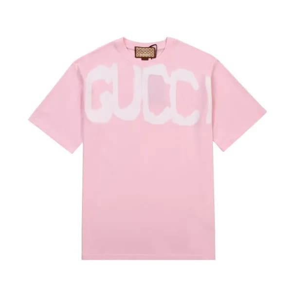 구찌 남성 크루넥 핑크 반팔티 - Mens Pink Tshirts - guc04741x - 1