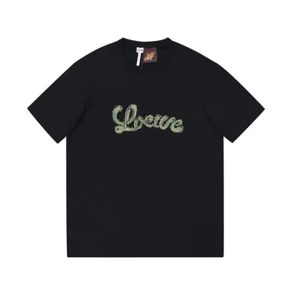 로에베 남성 이니셜 블랙 반팔티 - Mens Black Tshirts - loe0601x - 1