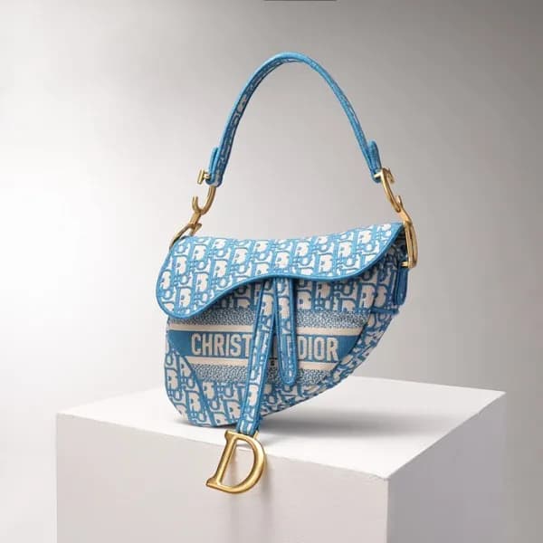 디올 여성 클래식 블루 새들백 - Womens Blue Saddle Bag - dio01… - 1