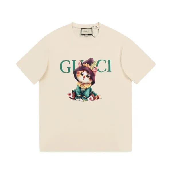구찌 남성 아이보리 크루넥 반팔티 - Mens Ivory Tshirts - guc04864… - 1