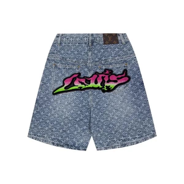 루이비통 남성 블루 반바지 - Mens Blue Half-pants - lou05015x - 1