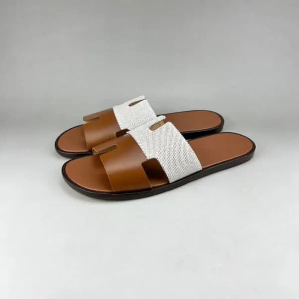 에르메스 남성 카멜 이지미르 - Mens Camel Slippers - her0840x - 1