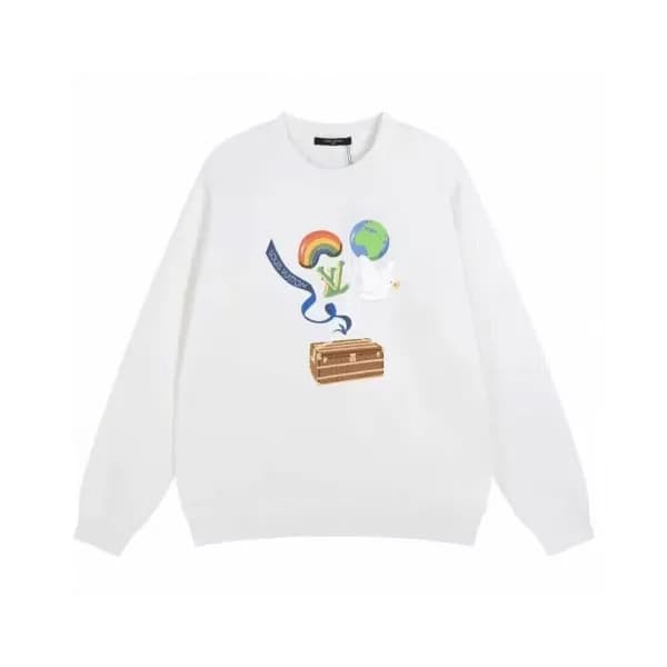 루이비통 남성 캐쥬얼 화이트 맨투맨 - Gucci Mens White Tshirts - L… - 1