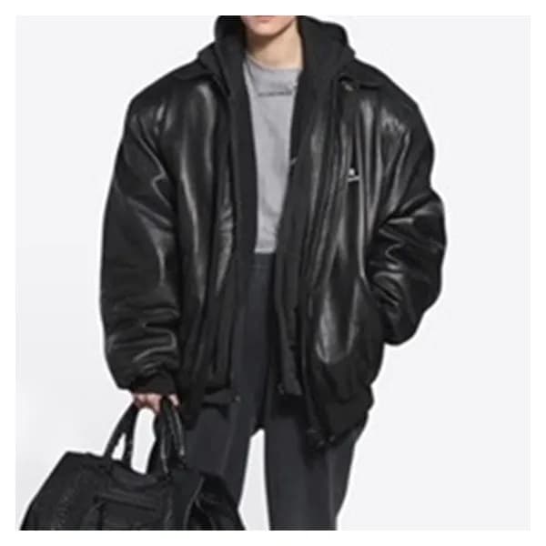 발렌시아가 남성 블랙 가죽 자켓 - Balenciaga Mens Black Jackets … - 1