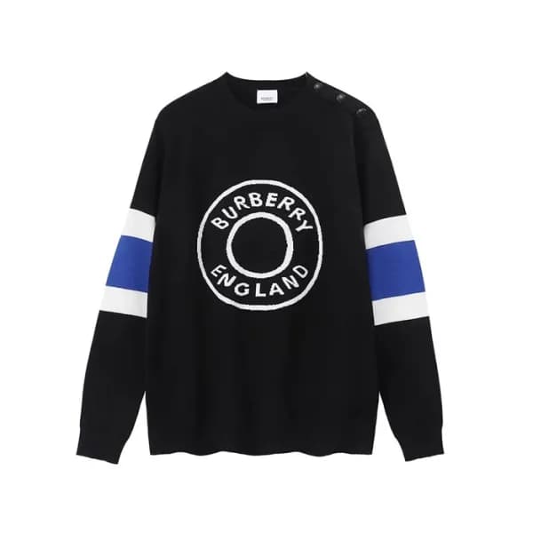 버버리 남성 크루넥 블랙 니트 - Burberry Mens Black Knits - bur… - 1