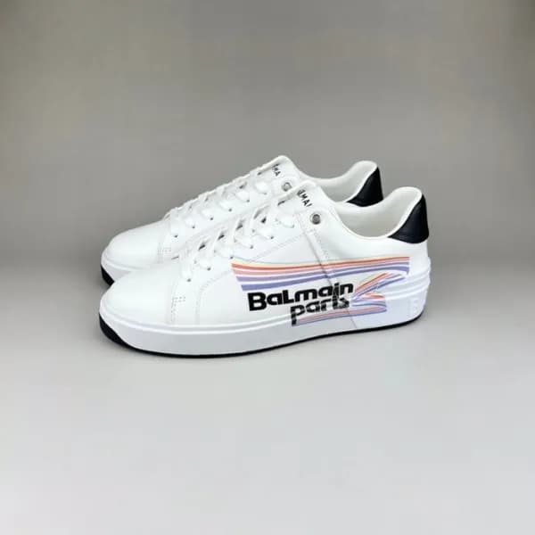 발망 남성 트렌디 화이트 스니커즈 - Balmain Mens White Sneakers -… - 1