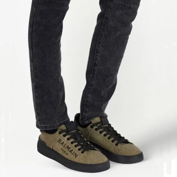 발망 남성 트렌디 카멜 스니커즈 - Balmain Mens Camel Sneakers - … - 1