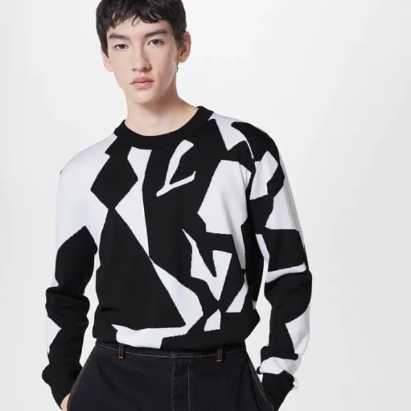루이비통 남성 블랙 크루넥 니트 - Louis vuitton Mens Black Sweat… - 1