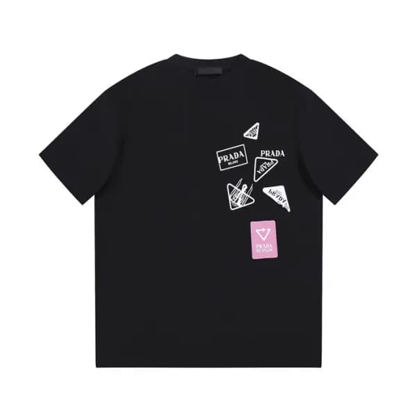 프라다 남성 크루넥 블랙 반팔티 - Prada Mens Black Tshirts - pr2… - 1