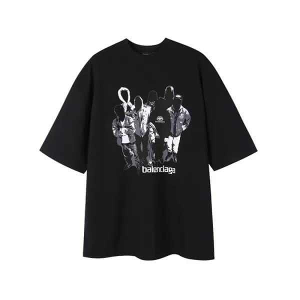 발렌시아가 남/녀 크루넥 블랙 반팔티 - Balenciaga Unisex Black Sho…