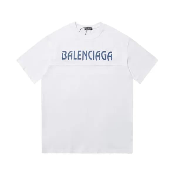 발렌시아가 남성 크루넥 화이트 반팔티 - Balenciaga Mens White Short… - 1