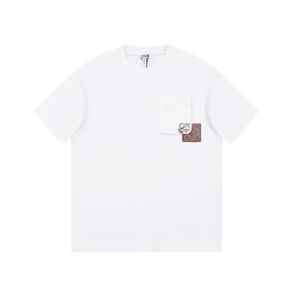 로에베 남/녀 이니셜 화이트 반팔티 - Loewe Unisex White Short sle… - 1