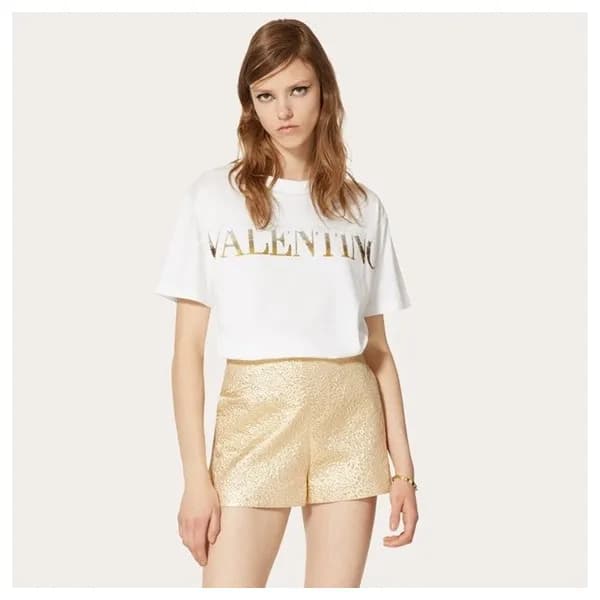 발렌티노 여성 화이트 크루넥 반팔티 - Valentino Womens White Tshir… - 1