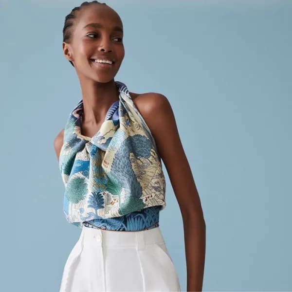 에르메스 여성 블루 스카프 - Hermes Womens Blue Scarf - he474x - 1