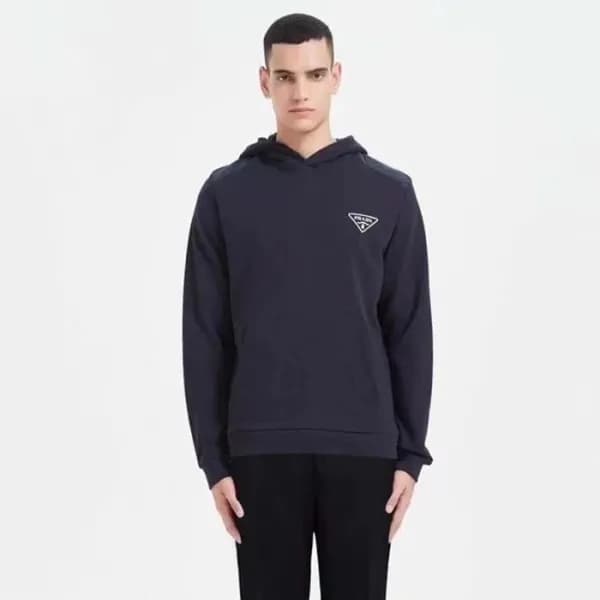 프라다 남성 블랙 후드티 - Prada Mens Black Hoodie - pr852x - 1