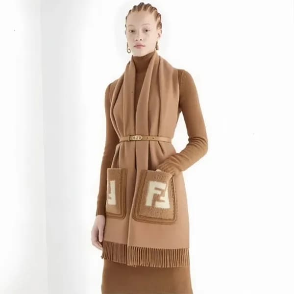 펜디 여성 카멜 머플러 - Fendi Womens Camel Muffler - acc170… - 1