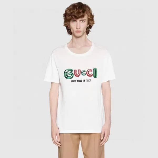 구찌 남/녀 화이트 티셔츠 - Gucci Unisex White Tshirts - guc5… - 1