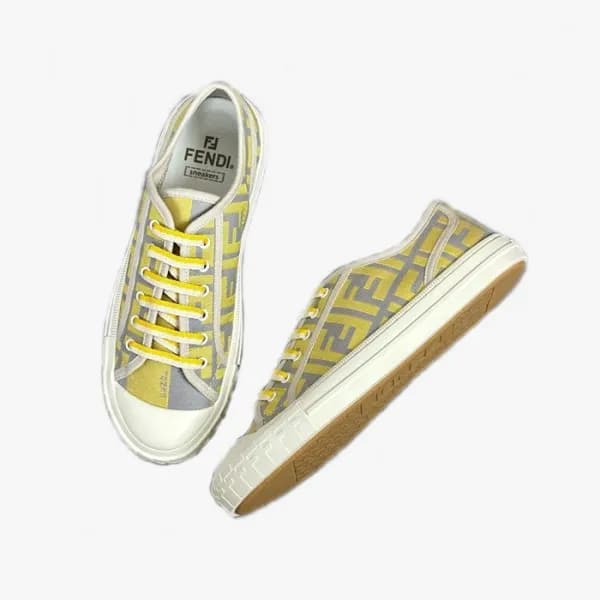 펜디 남/녀 옐로우 스니커즈 - Fendi Unisex Yellow Sneakers - f… - 1