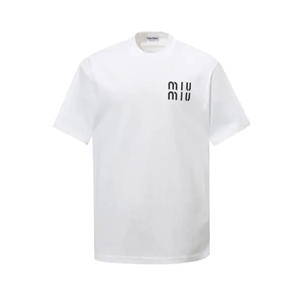 미우미우 남성 라운드 반팔 티셔츠 - Miumiu Mens Round Tshirt - mi… - 1