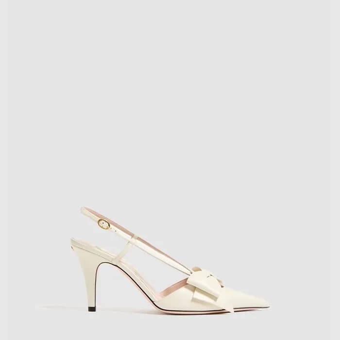 발렌티노 여성 보와우 무아레 패브릭 슬링백 펌프스 - Valentino Womens Bow… - 1