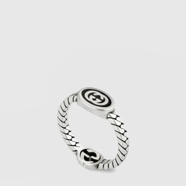 구찌 남/녀 인터로킹 G 반지 - Gucci Unisex Interlocking G Rin… - 1