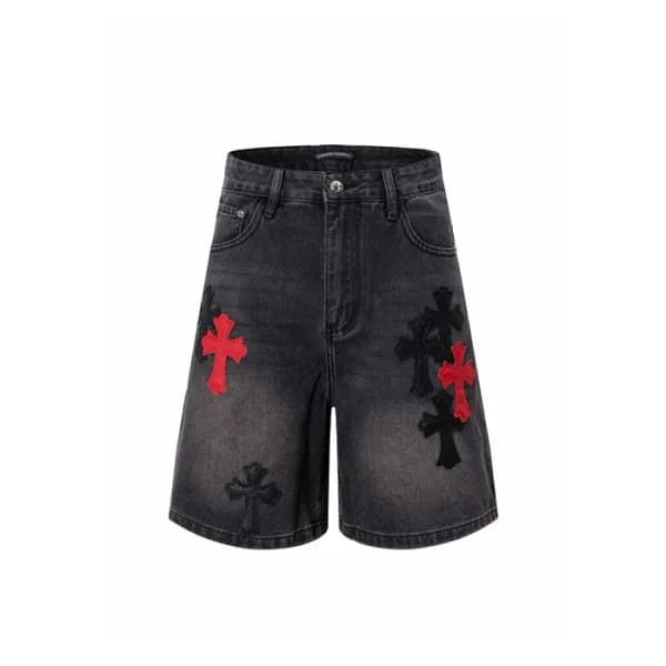 크롬하츠 남성 데님 쇼츠 - Chrom Hearts Mens Denim Shorts - c… - 1