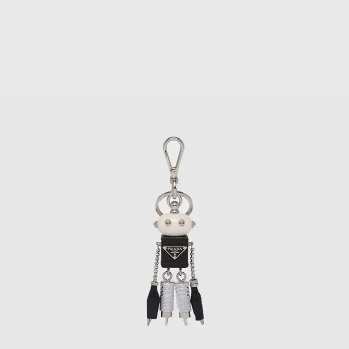 프라다 남/녀 로봇 사피아노 가죽 백 참 - Prada Unisex Robot Saffiano Leather Bag Charm - acc10256x - 1