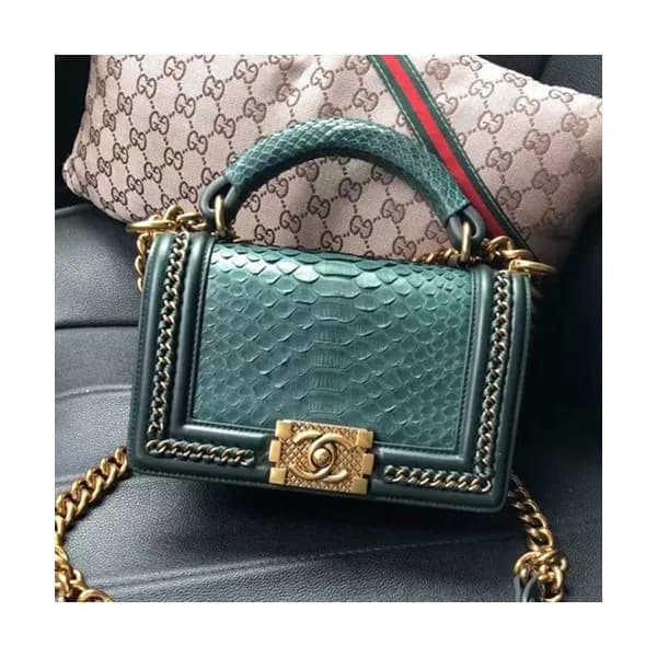 Chanel Leboy Leather Chain Tote Shoulder Bag,25CM … - 1