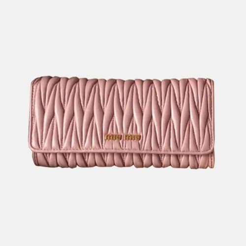 MiuMiu 2018 Ladies Matelasse Bifold Wallet 5MH019 … - 1