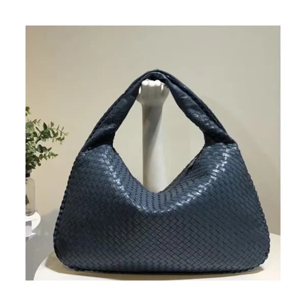 Bottega Veneta Leather Blue Hobo Tote Shoulder Bag… - 1
