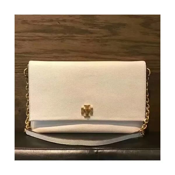 Tory Burch Leather White Kira Chain Shoulder Bag,2… - 1