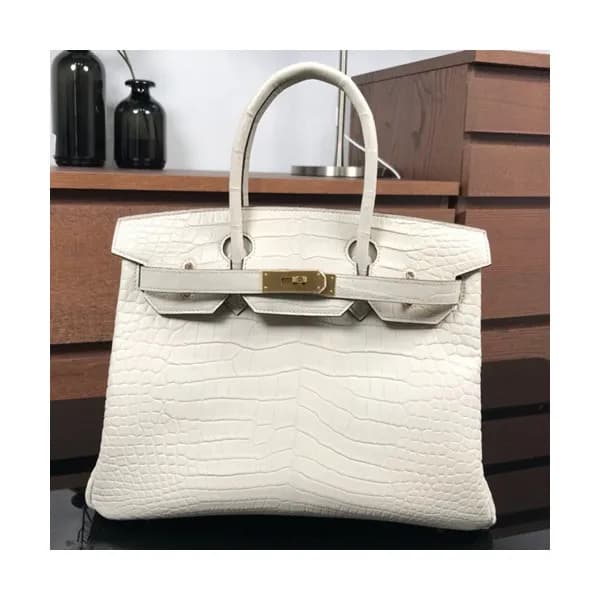 Hermes Birkin Crocodile Leather Tote Shoulder Bag… - 1