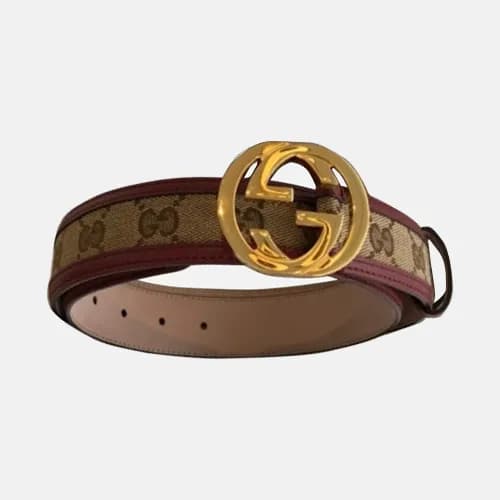 Gucci 2019 Reversible Laides GG Buckle Leather Bel… - 1
