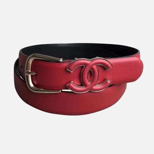 Chanel 2019 Ladies Classic CC Buckle Leather Belt … - 1
