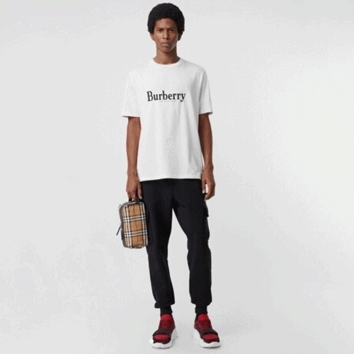 Burberry 2019 Mm/Wm Embroidery Logo Cotton Short S… - 1