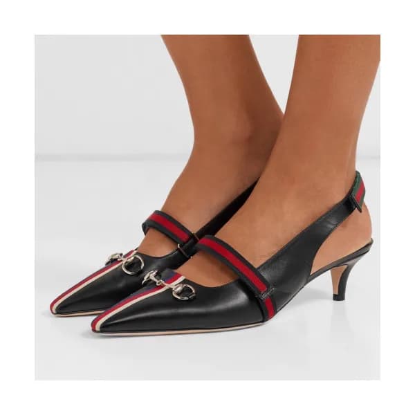 Gucci 2019 Ladies Horsbit Strap Lamskin Slingback … - 1