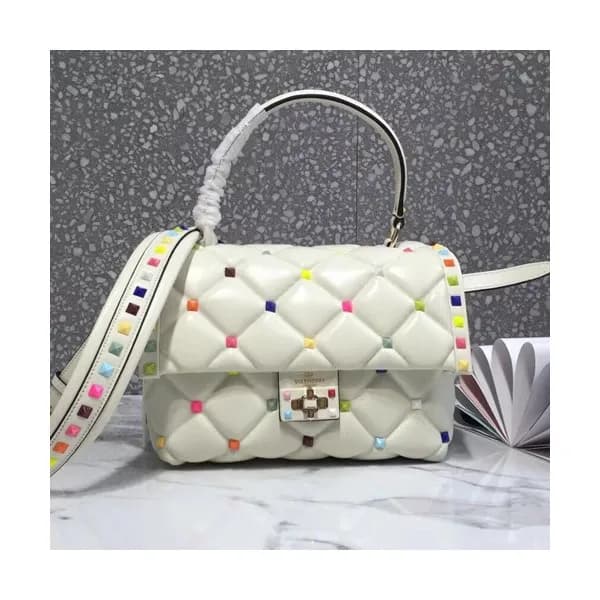 Valentino 2019 Leather Ruckstud Tote Shoudler Bag,… - 1
