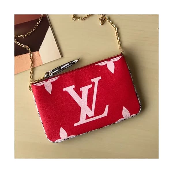 Louis Vuitton Pochette Double Zip Chain Shoulder C… - 1