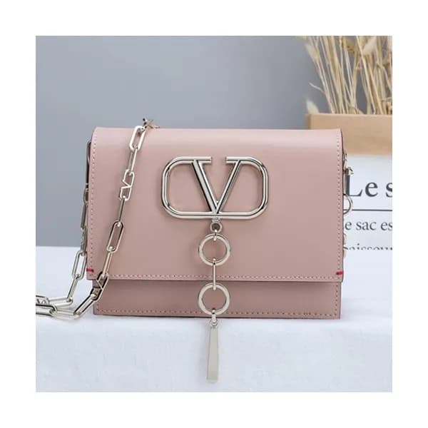 Valentino 2019 Vcase Leather Chain Shoudler Bag,17… - 1