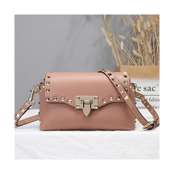 Valentino 2019 Leather Garavani Rockstud Cross Bag… - 1