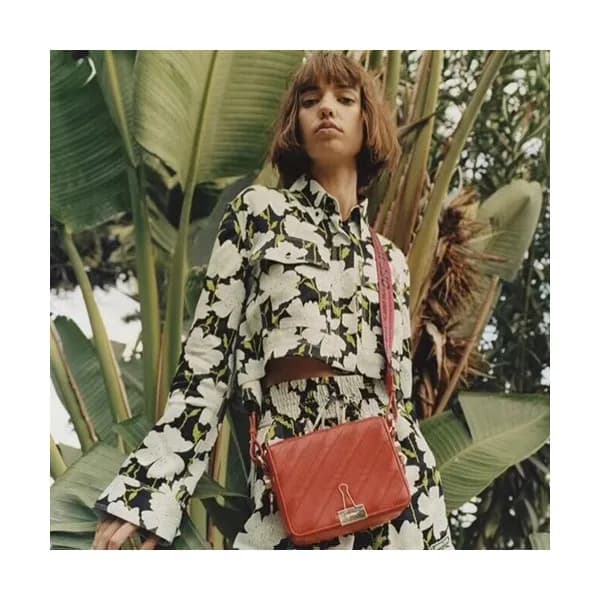 Off White 2019 Leather Binder Clip Shoulder Bag,19… - 1