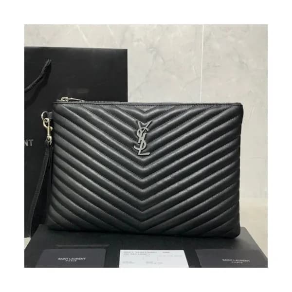 Saint Laurent Women Monogram Matelasse Clutch Bag,… - 1