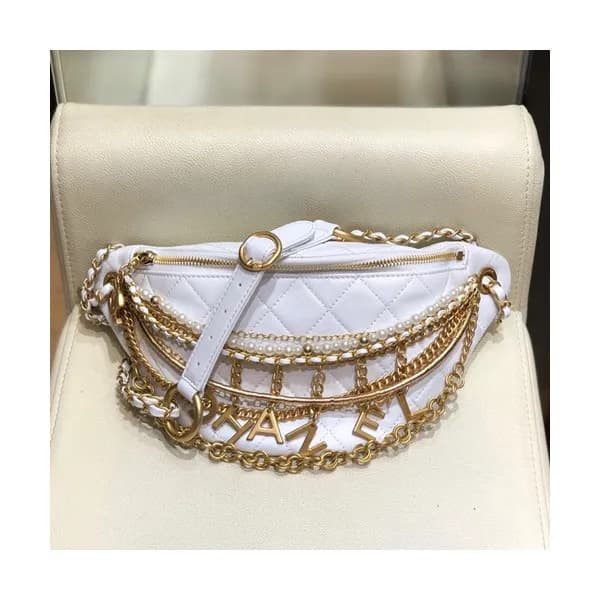 Chanel 2019 Women Leather Hip Sack Belt Bag ,34CM … - 1