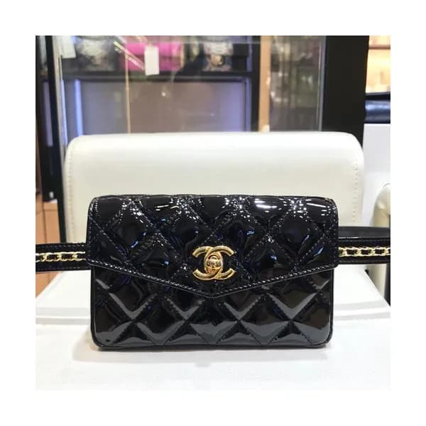 Chanel 2019 Women Leather Hip Sack Belt Bag ,18CM … - 1