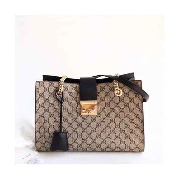 Gucci 2019 GG Supreme Padlock Medium Shoulder Bag,… - 1