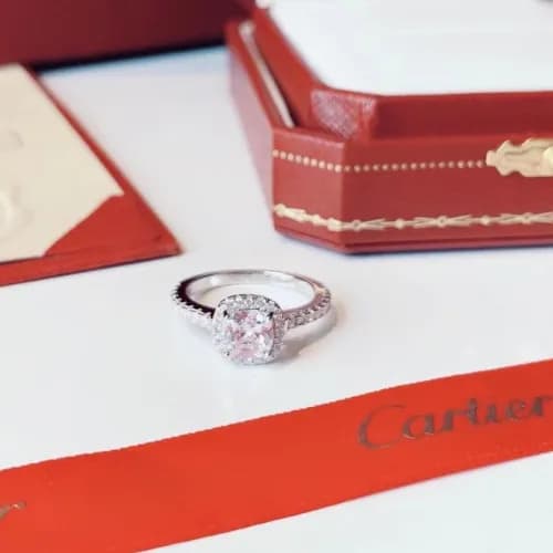CARTIER Ring -까르띠에 여성용 18K 도금 골드 반지 CAR0031.컬러(화이… - 1