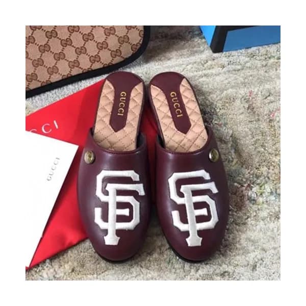 Gucci 2019 Ladies Yankees GG Steel Logo Slipper - … - 1